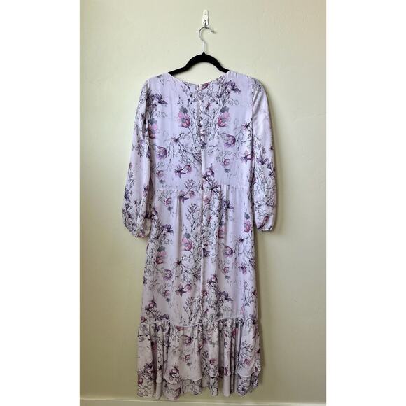 Prose & Poetry Women's Christina Floral Faux Wrap Dress Purple SZ M, Spring - Picture 2 of 6